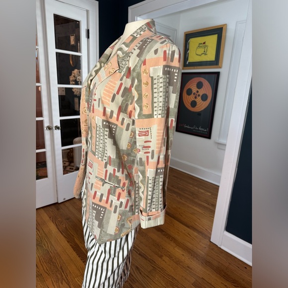 Vintage 90’s Toni Garment for CC Magi Mixed Pattern Blazer Jacket - Picture 7 of 10